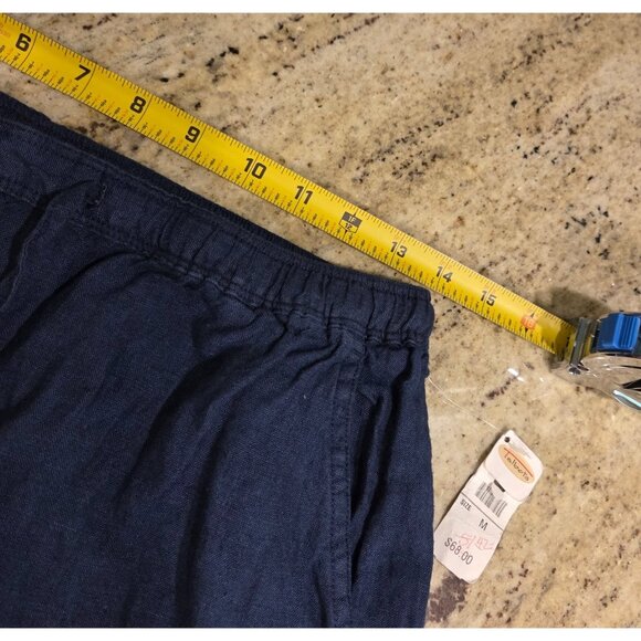 New! Y2K VTG Talbots Women M Irish Linen Pants Drawstring Elastic Waist Coastal - Picture 3 of 14